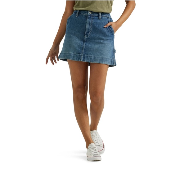 🆕Lee Mid Crush Comfy High Rise Stretch Jean Mini Skirt Sz 16 NWT💋 - Picture 3 of 7